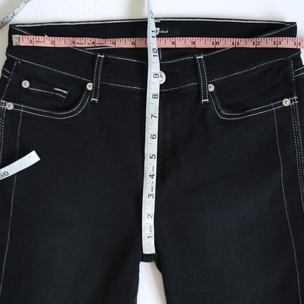 7 for All Mankind black ankle super skinny crop jeans 28 - Picture 12 of 15